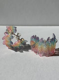 Rainbow Jelly Squiggle Hoop Earrings