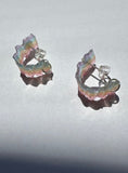 Rainbow Jelly Squiggle Hoop Earrings
