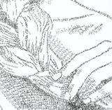 A Fine Art Giclee Print of the illustration, Blah Blah Blah, a portrait drawn in words, by artist Christina Thomas