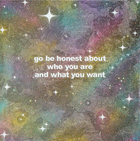 Go Be Honest - Chrissy Tolley Quote - Fine Art Metallic Giclee Print by Christina Thomas - 8x8