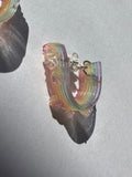 Rainbow Jelly with MINI Star-Flowers Hoop Earrings