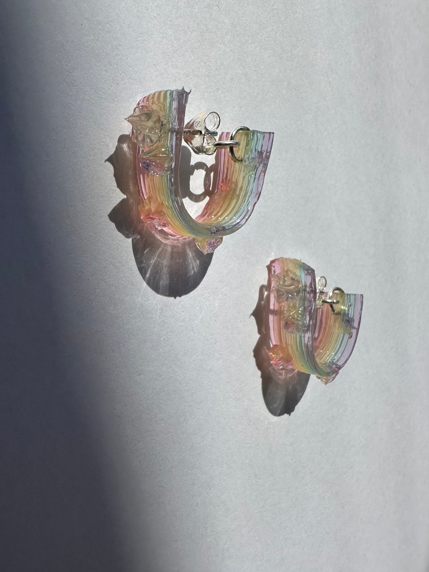 Rainbow Jelly with MINI Star-Flowers Hoop Earrings