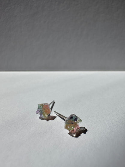 Rainbow Jelly Mini Star-Flower Stud Earrings