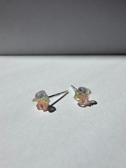 Rainbow Jelly Mini Star-Flower Stud Earrings