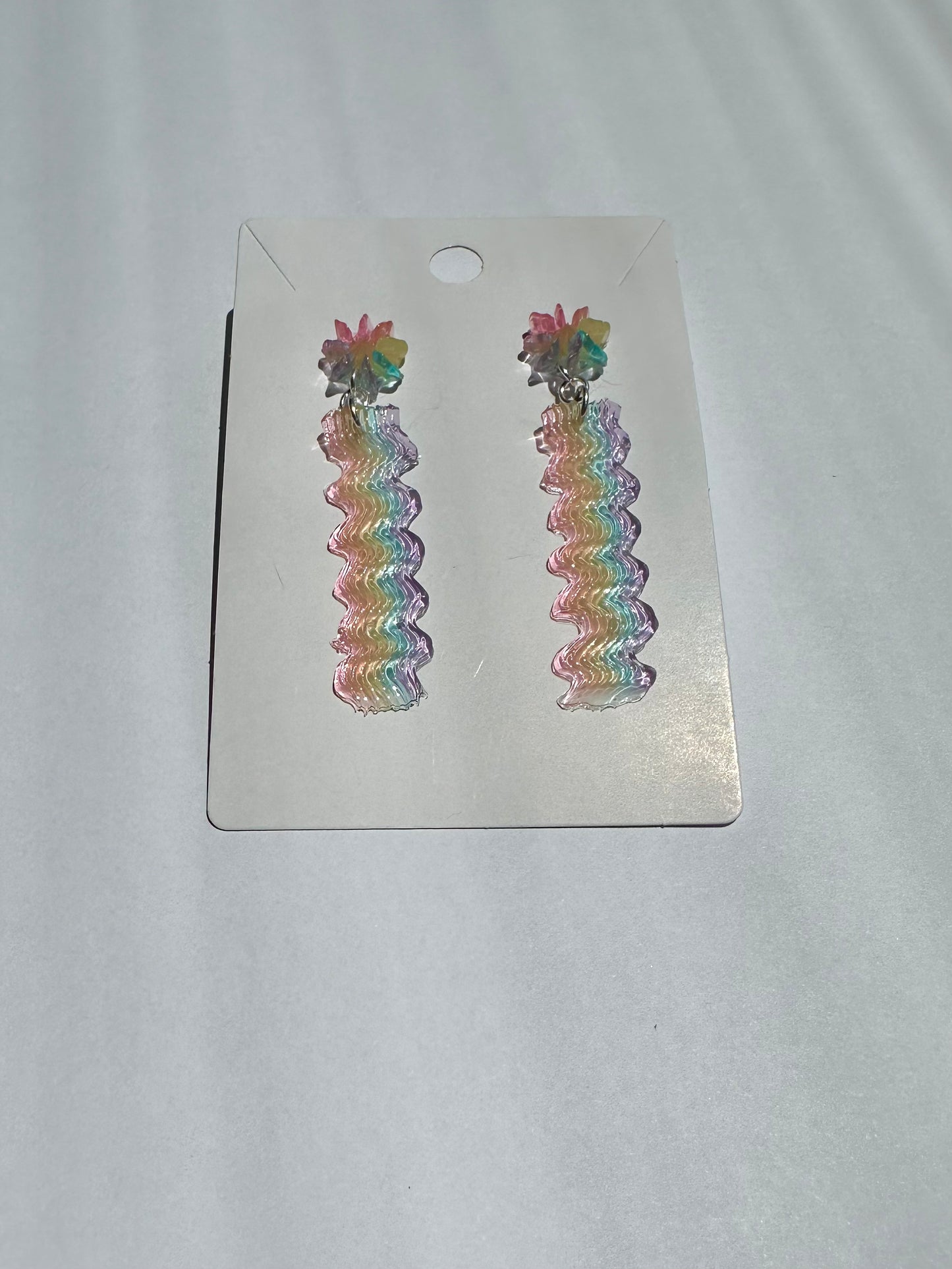 Rainbow Jelly Squiggle Dangle Earrings