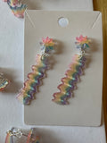Rainbow Jelly Squiggle Dangle Earrings