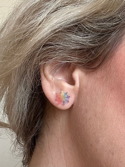Rainbow Jelly Star-Flower Stud Earrings
