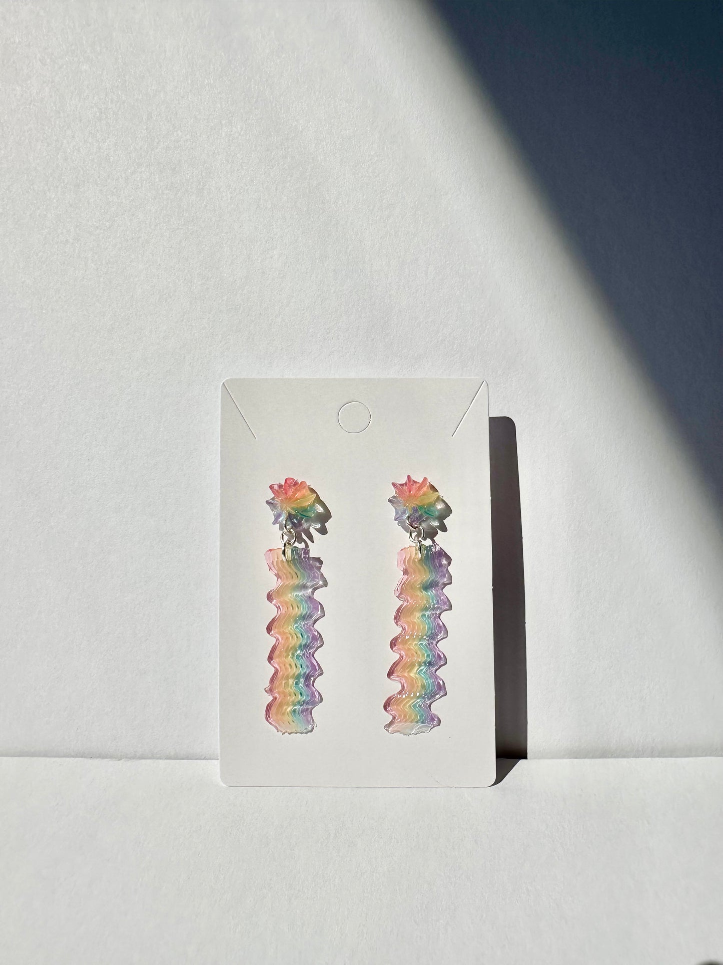Rainbow Jelly Squiggle Dangle Earrings