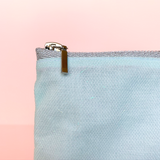 "Broken Glass" Confetti Bag - Light Blue Mint & Glitter - Neon pink - Clutch - Zipper Pouch - makeup case - sm med - Handmade by Christina Thomas