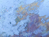 Abstract Glitter Painting "Map" - 8x8 small - Periwinkle and Lavender - by Christina Thomas