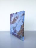 Abstract Glitter Painting "Map" - 8x8 small - Periwinkle and Lavender - by Christina Thomas