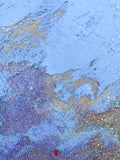 Abstract Glitter Painting "Map" - 8x8 small - Periwinkle and Lavender - by Christina Thomas